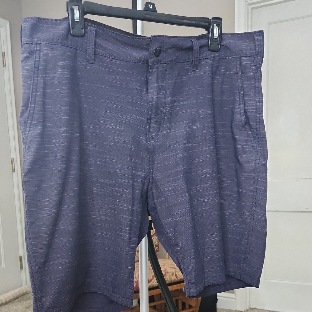 Stylish Men's Dark Purple Flat Front Shorts